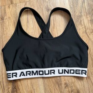 Under Armour Black Sports Bra with White Band